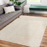 TT Home Vloerkleed 80 x 150 cm Beige Polyester/Polypropyleen Laagpolig Effen Rond