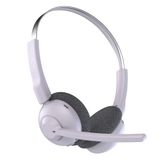 JLab Go Work Pop Draadloze Bluetooth-hoofdtelefoon met microfoon, looptijd 50 uur, bluetooth-hoofdtelefoon met multipoint-verbinding voor pc, computers, laptops, draadloze pc-hoofdtelefoon voor thuiswerk, lila