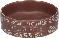 Flamingo EET- EN DRINKPOT CAVIA LEAFS ROND BRUIN 12x3,5CM 200ML
