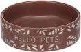 Flamingo EET- EN DRINKPOT CAVIA LEAFS ROND BRUIN 12x3,5CM 200ML