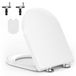 YEAUPE PRO Toiletdeksel met softclosemechanisme D-vorm, wc-bril [lang] eenvoudige montage, wc-deksel afneembaar, tot 175 kg belastbaar, 45,2 * 36 CM wit