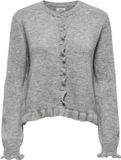 JDY Jacqueline de Yong Vest Jdyletty L/s On Frill Cardigan Knt 15363485 Light Grey Melange