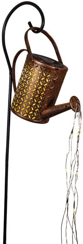 Anna's Collection Solar tuinverlichting Gieter - Tuinsteker Koper - 84 cm