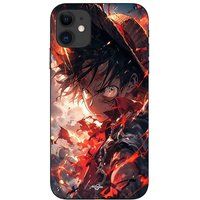 Maniacase iPhone 11 Hoesje One Piece Luffy Boos Manga-Art Anime