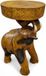 Table d'appoint sans marque faite à la main en bambou Elevorm, bois de Suar massif, style oriental marron bois rond