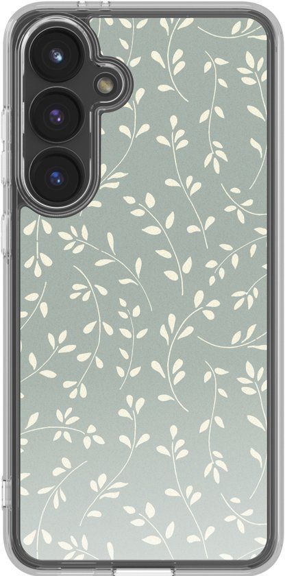 imoshion Hoesje - Geschikt voor Samsung Galaxy S24 FE - Design hoesje - Smoke Green Flowers