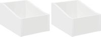 vidaXL Boîte pour disques vinyles 2 pcs Blanc 23 x 33 x 16 cm Bois traité