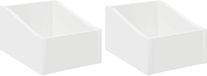 vidaXL Boîte pour disques vinyles 2 pcs Blanc 23 x 33 x 16 cm Bois traité