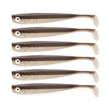 Zanderbait, Brauni 6 stuks visaas, 9 cm, kunstaas, snoekbaars, zacht kunstaas, rubberen aas
