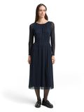 Tom Tailor Midi-meshjurk met patroon - Maat 36 - small blue wave print