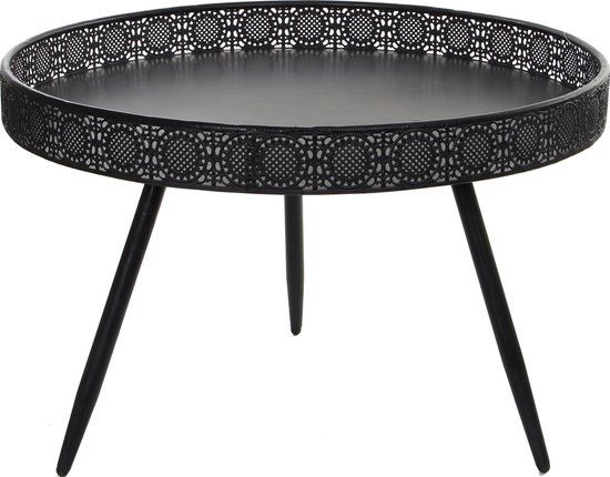 Mica Decorations Lagune Salontafel - Ø70 cm - Zwart