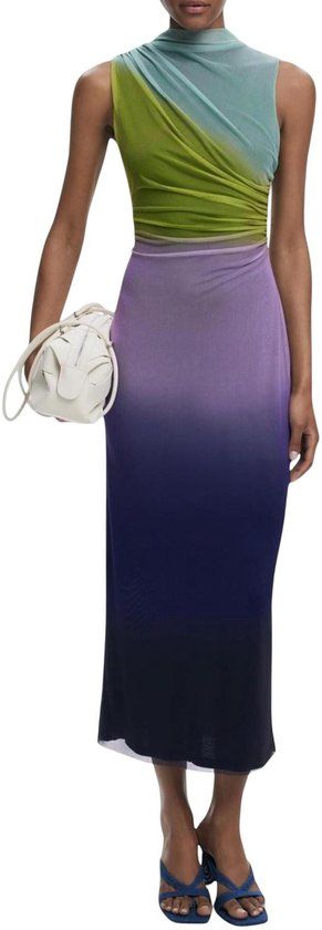 Desigual Sleeveless Round Neck Dress with Stretch Fabric Wo - Purple Dresses
