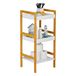 Avilia Bamboe rek wit 3 legplanken - multifunctioneel opbergmeubel voor badkamer, keuken, slaapkamer, 36 x 33 x 80 cm, elegant design