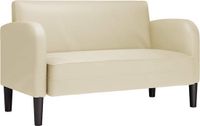 vidaXL Loveseat bank kunstleer crèmekleurig 110 cm