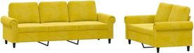 vidaXL Loungeset met kussens fluweel geel