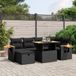 Maison Exclusive - Ensemble de meubles de jardin 7 pièces avec canapé et coussins, noir, en polyrotin