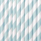 PartyDeco drinkrietjes gestreept - papier - paars/wit - 10x stuks - 19 cm