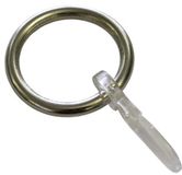 GARDINIA Gordijnringen Kos, met plooihaken, voor de gordijnroedeset Kos, 6-delig, binnen Ø 27 mm, buiten Ø 35 mm, breedte 4 mm, metaal, RVS-look