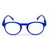 Contacta, Wall Street Leesbril voor dames en heren, lichte en functionele bril, montuur met flexibele stangen, kleur blauw, dioptrieën + 1,50, verpakking met brillenkoker, 26 g