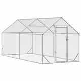 vidaXL Kippenhok Zilver 400 x 170 x 177 cm Gegalvaniseerd staal