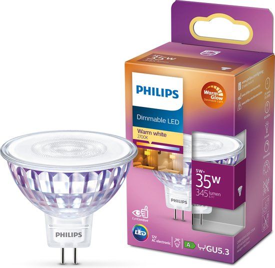 Philips LED Spot GU5.3 | 5W | Warm Wit Licht | Dimbaar