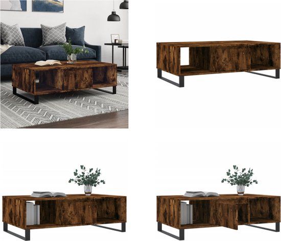 vidaXL Salontafel 104x60x35 cm bewerkt hout gerookt eikenkleurig