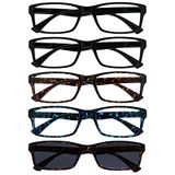 Leesbril RRRRR Leesbril 5 Stuks Lezers Zwart Bruin Blauw Purper Grijs Mannen Vrouwen RRRRR92-12357