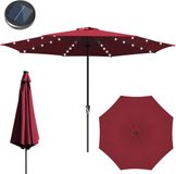 Merkloos Parasol - Tuin - Balkonparasol - 3.5m - Waterdicht - LED - Rood