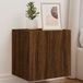 Maison Exclusive - Meuble TV mural avec éclairage LED, lot de 2, marron, aspect chêne