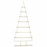 vidaXL Sapin de Noël en métal avec support doré 209 cm acier revêtu par poudre