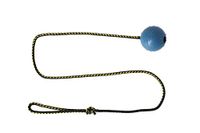 DINGO Nubby hondenbal, volledig met rubber gevuld, met 100 cm lang touw, geschikt voor het ophalen, hondensport, behendigheid, touwtrekken, speeltijd, medium formaat, willekeurige kleur