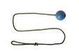 DINGO Nubby hondenbal, volledig met rubber gevuld, met 100 cm lang touw, geschikt voor het ophalen, hondensport, behendigheid, touwtrekken, speeltijd, medium formaat, willekeurige kleur