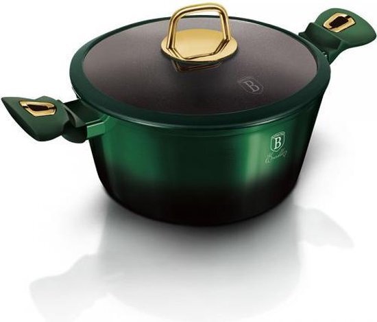 Berlinger Haus 6057 - Braadpan met titanium coating - 20 cm - met deksel - Emerald Collection