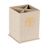 Clairefontaine 116096C - Inspire, vierkante pennenhouder, canvas, 8,5 x 8,5 x 11 cm