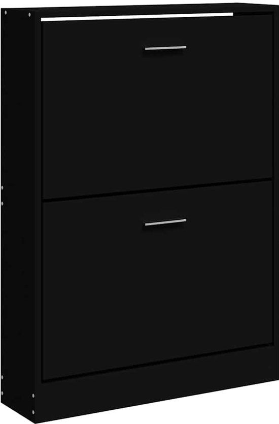 vidaXL Schoenenkast 59x17x81 cm bewerkt hout zwart