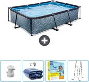 EXIT Rechthoekig Stone Frame Zwembad - 300 x 200 x 65 cm - Grijs