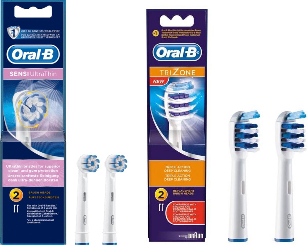Oral-B ORAL-B - Opzetborstels - SENSI ULTRA THIN+TRIZONE - Elektrische tandenborstel borsteltjes - Voor een stralend gebit - COMBIDEAL