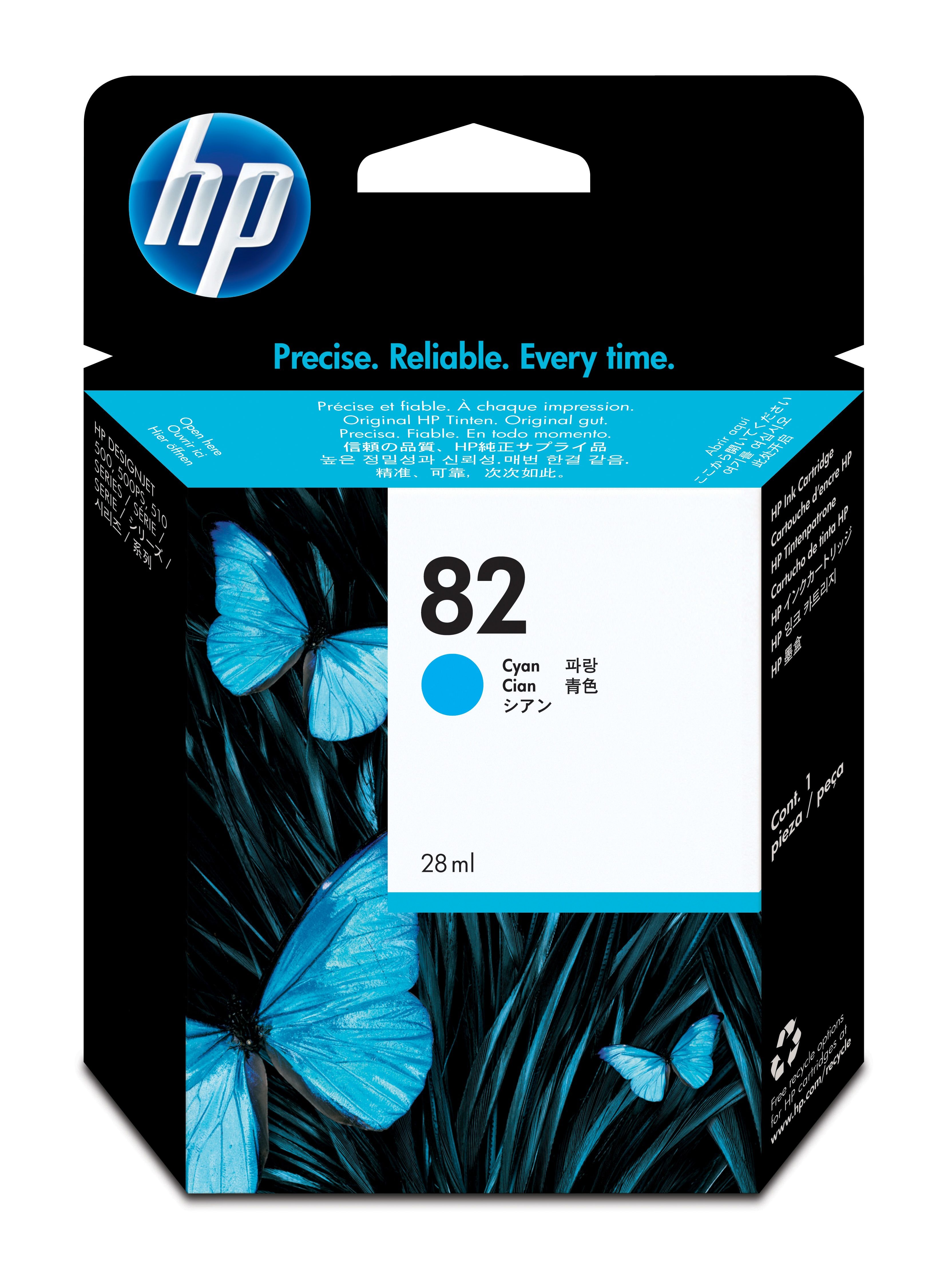 HP 82 Cyaan DesignJet inktcartridge - 69 ml