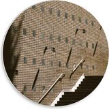 KuijsFotoprint Forex Wandcirkel - Hoge Trap bij Gebouw - 30x30cm