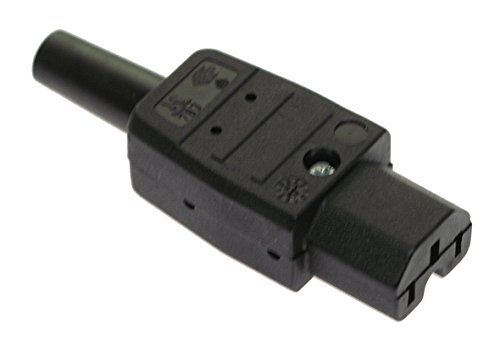 AS-Schwabe 62082 Thermoplast-apparaatstopcontact 120°, zwart, type C15 warmapparaat, 230 V