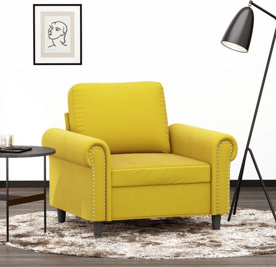 vidaXL Fauteuil fluweel geel