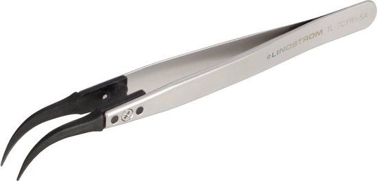 Lindström TL 7CFR-SA Pincet ESD 7CF Plat, gebogen 130 mm