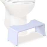 Relaxdays Toiletkrukje - Inklapbaar - Bamboe - Antislip - Wit