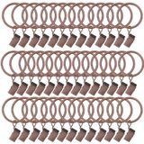 Antiek Cuivre Set van 40 metalen gordijnringen met clips