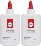 Rayher hobby materialen knutsel lijm - 2x - flacon van 500 gram - wit - met doseerdop