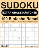Sudoku mit EXTRA GROSSEN KÄSTCHEN – Band 2: 100 sehr einfache lösbare Rätsel für Senioren, Anfänger und alle, die Sudoku entspannt genießen möchten