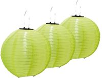 Sans marque 3x pièces lanternes de fête solaires vertes à énergie solaire 30 cm