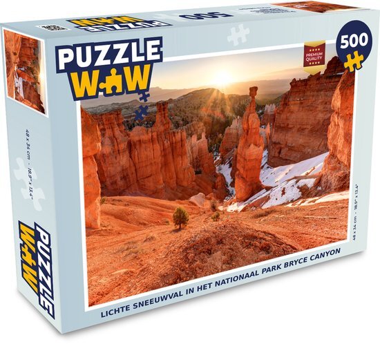 MuchoWow Puzzel Lichte sneeuwval in het Nationaal park Bryce Canyon - Legpuzzel - Puzzel 500 stukjes