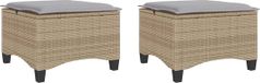vidaXL Tuinkrukken met kussens 2 stuks 55x55x36 cm polyrotan beige