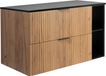 Eikenhout Craft / zwart meuble de salle de bain + poignée noire, 100 x 57 x 46 cm